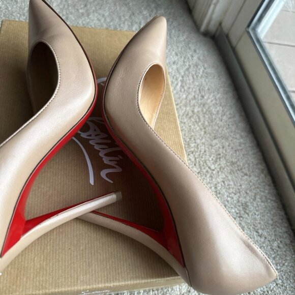 Christian Louboutin Apostrophy Pump 100 NAPPA Nude - Picture 8 of 16